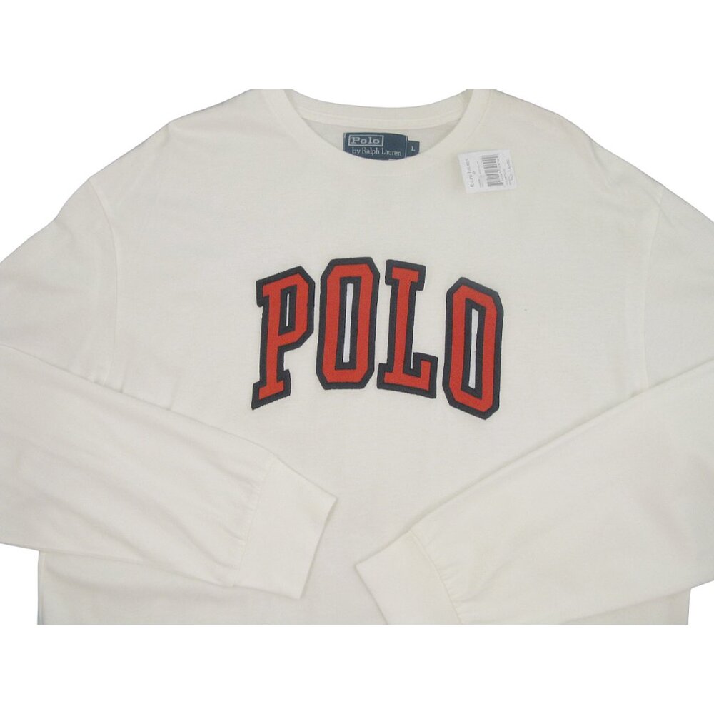 NEW Vintage Polo Ralph Lauren T Shirt! Long Sleeve White POLO Patch on Front